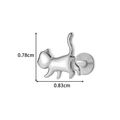 Silver titanium cat ear stud variant with 0.83cm width and 0.78cm height dimensions - Cat Style (T2524-6#) / Silver
