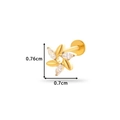 Orecchino a fiore in titanio dorato con zirconi marquise, misura 0,76cm x 0,7cm - Stile Fiore con Petali Marquise (545-2#Gold)