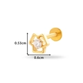 Clou d'oreille fleur en titane doré avec zircon central et dimensions de 6mm - Style de Fleur Évidée à Cinq Pétales (545-1#Gold)