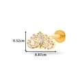 F136 Titanium crown push-pin stud earring with marquise cubic zirconia in gold - Bright Crown Style (545-5#Gold)