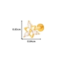 Titanium flower labret stud with marquise zircon stones in golden finish 8.4mm size - Triple Marquise Flower Core Style (545-6#Gold)