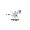 Silver flower labret stud with marquise cut crystals and polished titanium finish - Marquise Petal Flower Style (545-2#Silver)