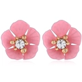 Elegante rosa Blumen-Kristallstecker mit zarten Blütenblättern und zentralem Edelsteindekor - Rosa Einzelne Blume Stil (EH5841)