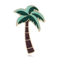Tropische palmboom emaille broche met groene bladeren en gouden metalen afwerking - Tropische kokosnootboom