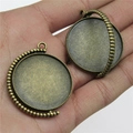 Antique bronze rotating double-sided round pendant trays for custom DIY jewelry making - 20mm / Antique Bronze