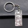 Portachiavi vintage in metallo banconota da 100 dollari d'argento con rilievo - Argento Antico