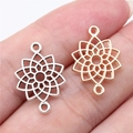 Hollow lotus chakra jewelry connectors in silver and rose gold for DIY bracelet making - Hollow Lotus Style (B14171) / 14x20mm / KC Gold