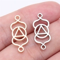Geometric hollow chakra pendant connectors in gold and silver finishes for DIY jewelry making - Equilateral Triangle Design (B14142) / 10x21mm / KC Gold