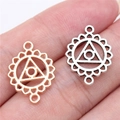 DIY chakra connector charms for jewelry making in golden and silver geometric finishes - Round Nested Triangle (B15568) / 19x15mm / KC Gold