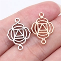Mandala chakra connector pendant in silver and rose gold finish for DIY jewelry - Mandala Chakra Symbol (B15569) / 20x14mm / KC Gold