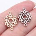 Chakra heart symbol connector pendants in gold and silver finish for DIY jewelry - Hexagram Heart Chakra (B14159)