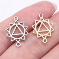 Chakra sun geometric jewelry connector in antique silver and rose gold for DIY bracelets - Geometric Sun Pattern (B15567)