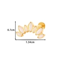 Golden fan-shaped titanium ear cartilage stud with opal marquise stones measuring 1.34x0.7cm - Seven Marquise Fan White Style (524-7# Gold)