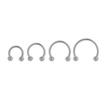 Silver titanium horseshoe rings in four various sizes for nose and ear body piercing - 6mm / Silver