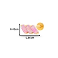 Orecchino a perno in titanio con tre opali rosa, dimensioni 0,86 cm x 0,42 cm - Stile Rosa a Gradini a Tre Pietre (524-3# Oro) / Oro