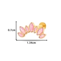 Titanium flat back stud featuring 5 pink marquise opal stones in a fan shape design - Seven Marquise Fan Pink Style (524-9# Gold)