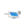 Titanium flat back stud earring featuring three rectangular blue lab-grown opals - Triple Stone Horizontal Blue Style (524-2# Silver)