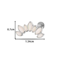 Titanium labret stud with fan-shaped marquise white gems, 1.34cm width variant - Seven Marquise Fan White Style (524-7# Silver)