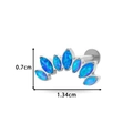F136 titanium fan-shaped flat back earring featuring marquise blue opal stones - Seven Marquise Fan Blue Style (524-8# Silver)