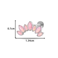 F136 Titanium flat back labret stud with fan-shaped pink opal cluster inlay - Seven Marquise Fan Pink Style (524-9# Silver)