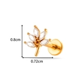 Piercing de loto en acero dorado con circonitas marquesa para el cartílago - Estilo Loto (2613-3#Gold) / Dorado