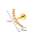 Piercing labret dorado con barra curvada y diez circonitas brillantes incrustadas - Estilo Línea Curva (2613-7#Gold)