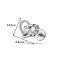 Piercing de corazón en acero quirúrgico con circonitas y acabado plateado - Estilo Corazón (2613-6#Plateado)