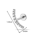 Piercing curvo de acero inoxidable con 10 piedras brillantes de circonita - Estilo Línea Curva (2613-7#Plateado)