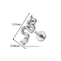 Piercing labret de serpiente en acero quirúrgico plata con circón y escamas - Estilo Serpiente (2613-8#Plateado)