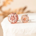 Clous d'oreilles en acier chirurgical avec zircone rose coupe feu d'artifice - Orange Mandarine