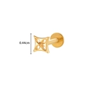 Pendiente de estrella en titanio dorado con diseño calado para piercing de labio y oreja - Estilo de Estrella de Cuatro Puntas Calada (578-1# Dorado)
