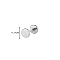 Flat back silver G23 titanium labret stud earring with 3.9mm minimalist disc ends - Minimalist Silver Round Face Style (578-4# Silver)