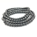 Gepolijste zwarte hematiet wikkelarmband en kralen yoga ketting set voor dames - 6mm Hematiet Kralen Stijl