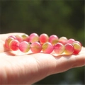 Handcrafted watermelon tourmaline style beaded bracelet with pink and green gradient beads - 6mm / Watermelon Chalcedony