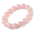 Elegant natural rose quartz bead bracelet with polished translucent pink stones for women - 6mm / Treated Pink Quartz