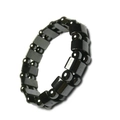 Bracciale elastico in ematite con doppia fila di perle lucide per uomo e donna - Doppia Fila Rettangolo e Perline (N. 7)
