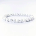Detailed view of 8mm white turquoise stone beads for yoga meditation bracelet - White Turquoise