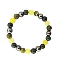 Handmade 8mm beaded bracelet with malachite, tiger eye, and hematite round stones - Approx. 20g Per Piece / Mix 2-Agate Topaz Hematite