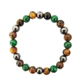 Natural 8mm malachite tiger eye and hematite stone beads bracelet for men and women - Approx. 20g Per Piece / Mix 1-Malachite Tiger Eye Hematite