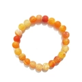 Macro detail of 8mm dragon vein agate beads showing orange gradient and crackle texture - 8mm / Orange Weathered Agate