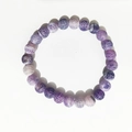 Purple dragon vein agate beaded bracelet with 8mm natural stones on elastic cord - 8mm / Purple Weathered Agate