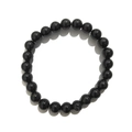 Close-up of 8mm polished black agate beads with glossy finish on a beaded bracelet - 8mm / Black Agate