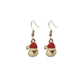 Detail of Christmas Santa Claus hook earrings with red and white enamel finish - Red and Gold Santa Head (8)