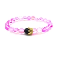 Mattes lila Farbverlauf Armband mit goldenem Kronenanhänger und Zirkonia Akzenten - Rosa Einzelner Stil