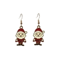 Detailed close-up of Santa Claus drop earrings with red enamel and small crystal stone - Rhinestone Santa Claus (3)