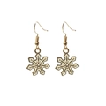 Winter snowflake drop earrings with gold metallic lines and white enamel finish - White Snowflake (11)