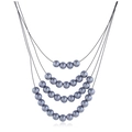 Collier de perles multicouches tendance pour femmes en finition gris foncé métallisé - Gris Gris K