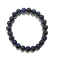 Handmade 8mm blue tiger eye natural stone beaded bracelet with glossy round gemstones - 8mm / Lapis Tiger Eye