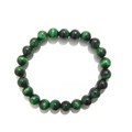 8mm natural green tiger eye stone beaded bracelet with polished finish for men and women - 8mm / Green Tiger Eye