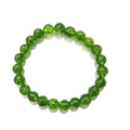 8mm natural green peridot crystal beaded bracelet for men and women on white background - 8mm / Olive Green Crackle Stone
